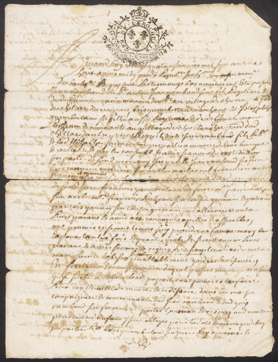 Contrat de mariage de 1718